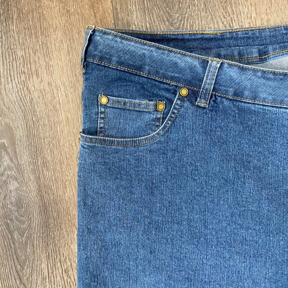 Woman Within 22W Tall Blue Denim Straight Leg Jeans - Picture 6 of 9